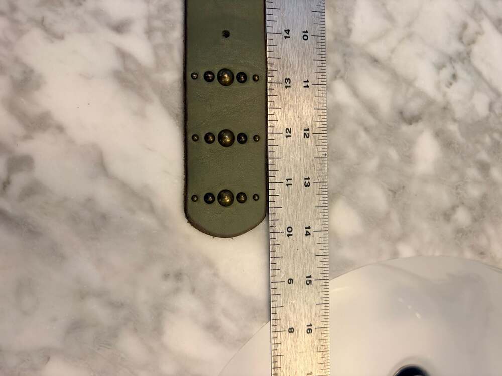 Talbots Olive Green Genuine Leather Studded Belt - Picture 6 of 8
